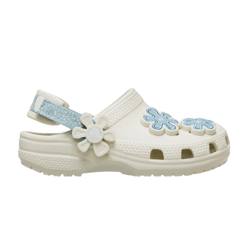 Zuecos Niños Crocs Classic Dnm Flower Adj Backstrap - Summit White
