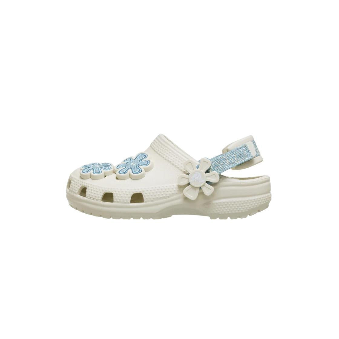 Zuecos Niños Crocs Classic Dnm Flower Adj Backstrap - Summit White