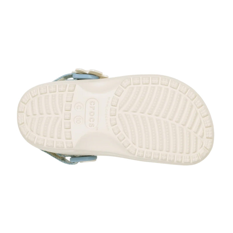 Zuecos Niños Crocs Classic Dnm Flower Adj Backstrap - Summit White