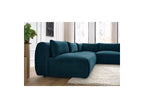 Jeanne - Canapé D'Angle Fixe Modulable - Tissu Velours Avec 4 Chauffeuses Et 1 Angle