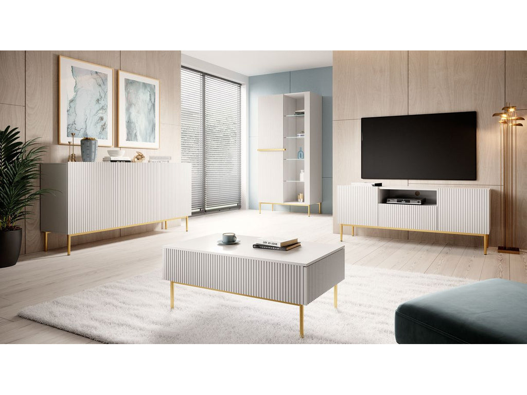 Kasha - 2-Door Display Cabinet - Gold Legs