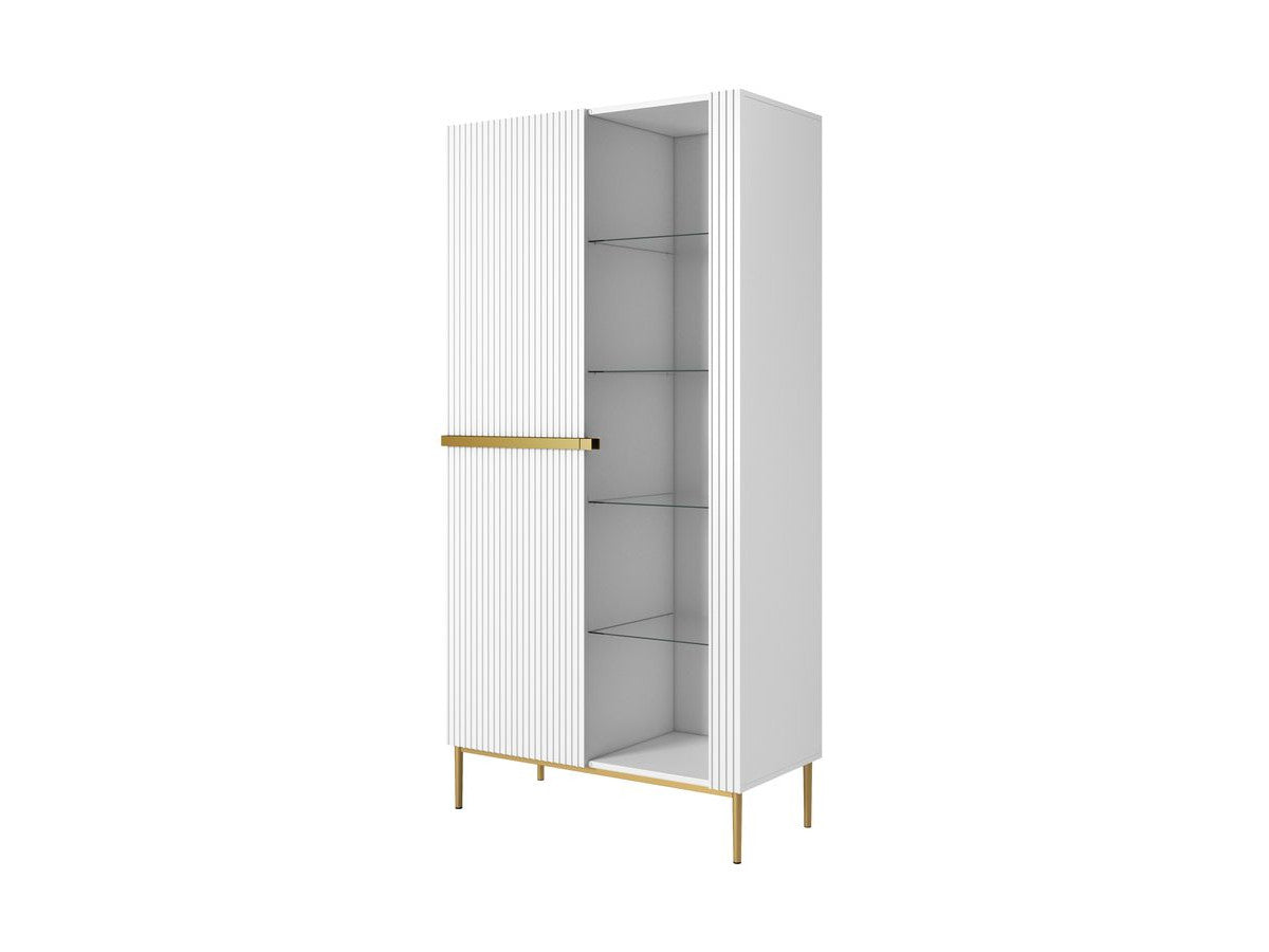 Kasha - 2-Door Display Cabinet - Gold Legs