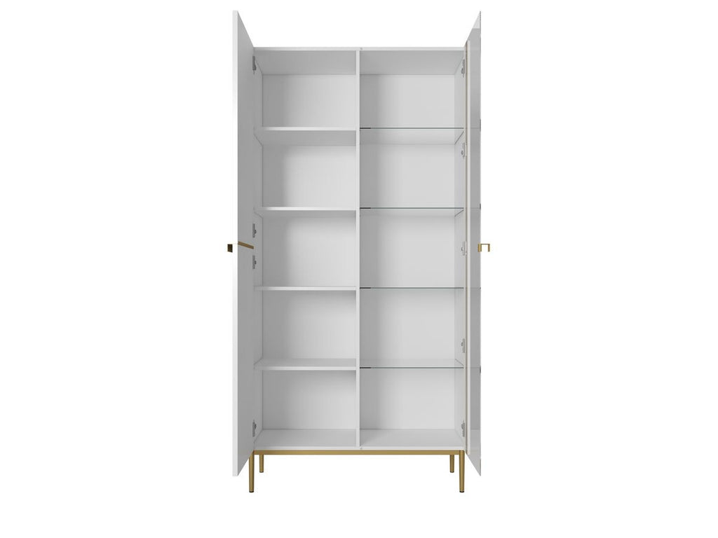 Kasha - 2-Door Display Cabinet - Gold Legs