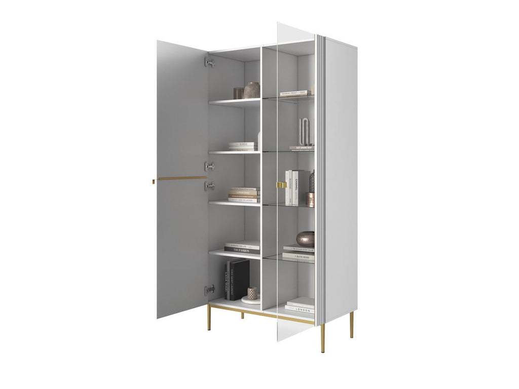 Kasha - 2-Door Display Cabinet - Gold Legs