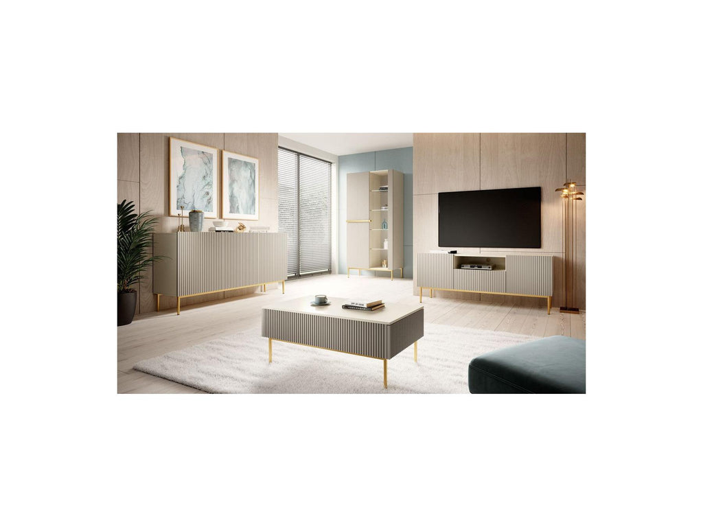 Kasha - 2-Door Display Cabinet - Gold Legs