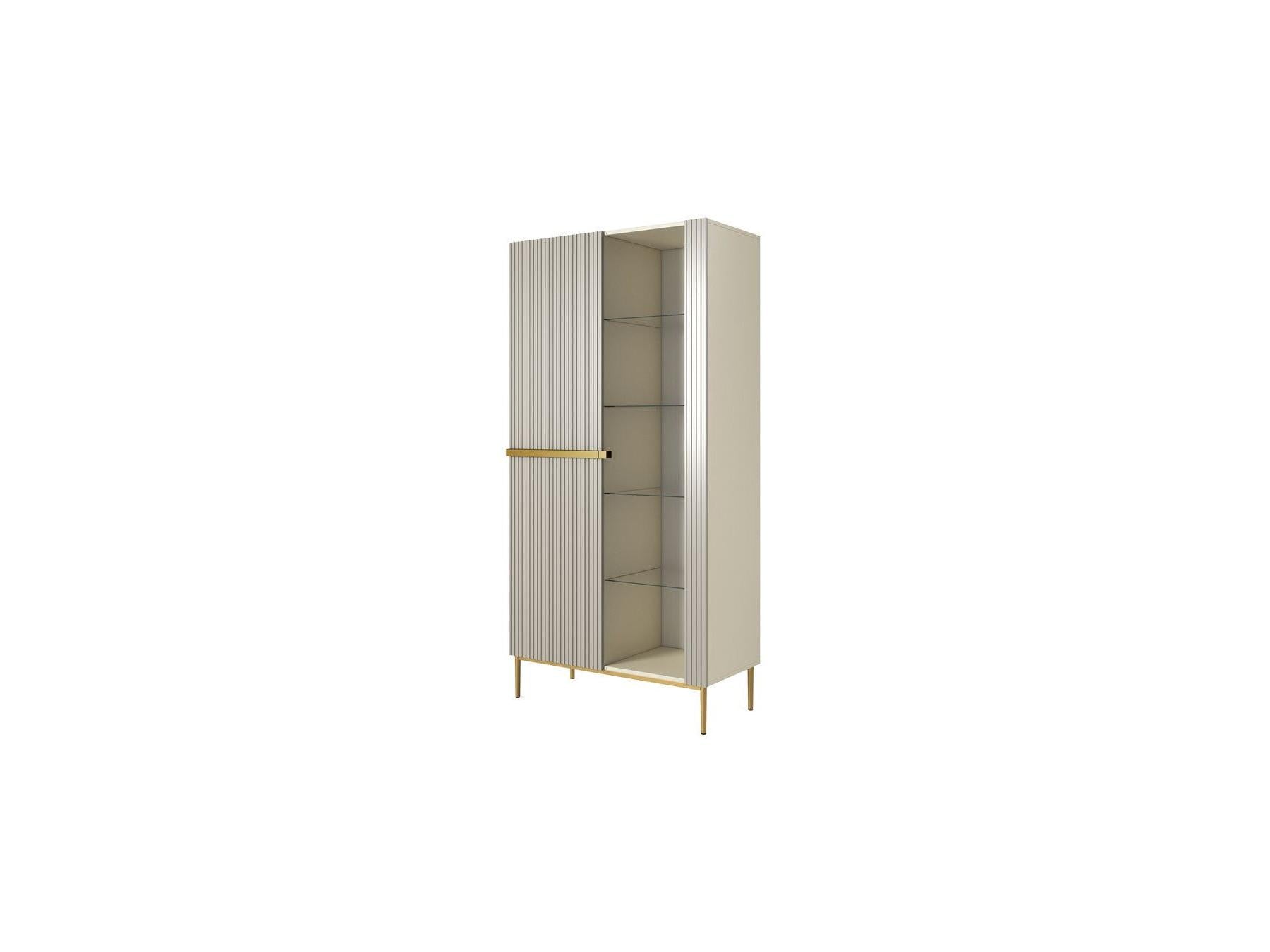 Kasha - 2-Door Display Cabinet - Gold Legs