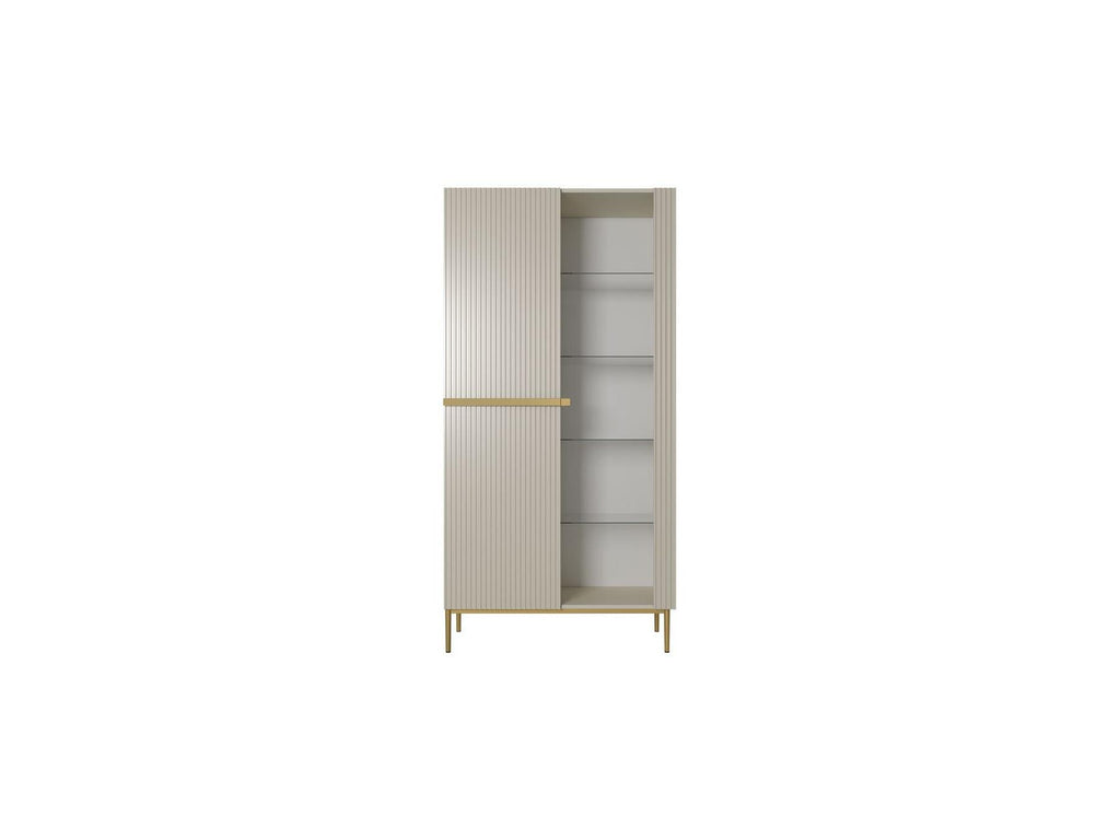 Kasha - 2-Door Display Cabinet - Gold Legs