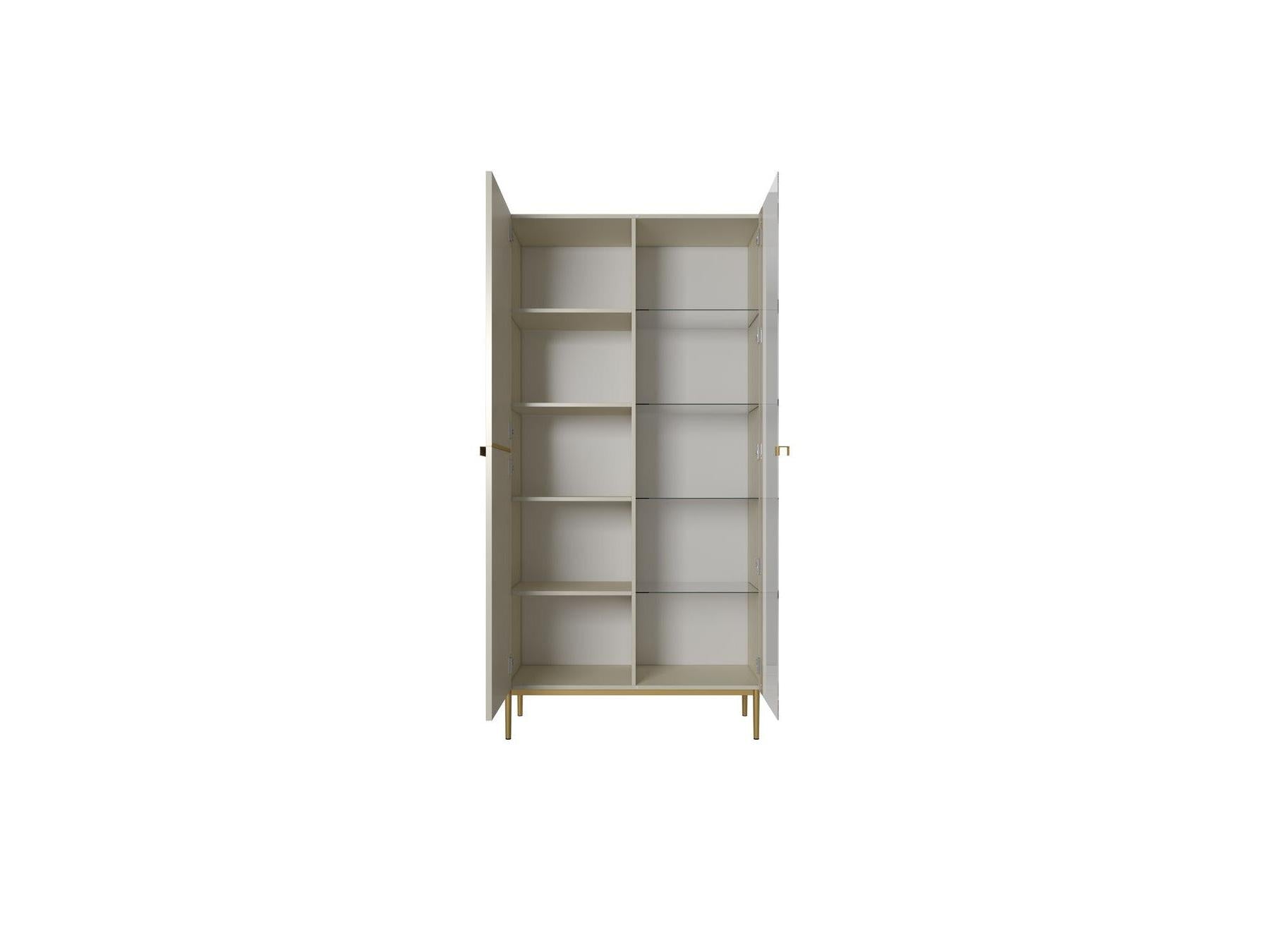 Kasha - 2-Door Display Cabinet - Gold Legs