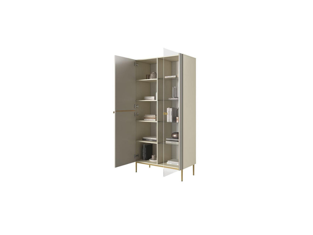 Kasha - 2-Door Display Cabinet - Gold Legs