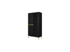 Kasha - 2-Door Display Cabinet - Gold Legs