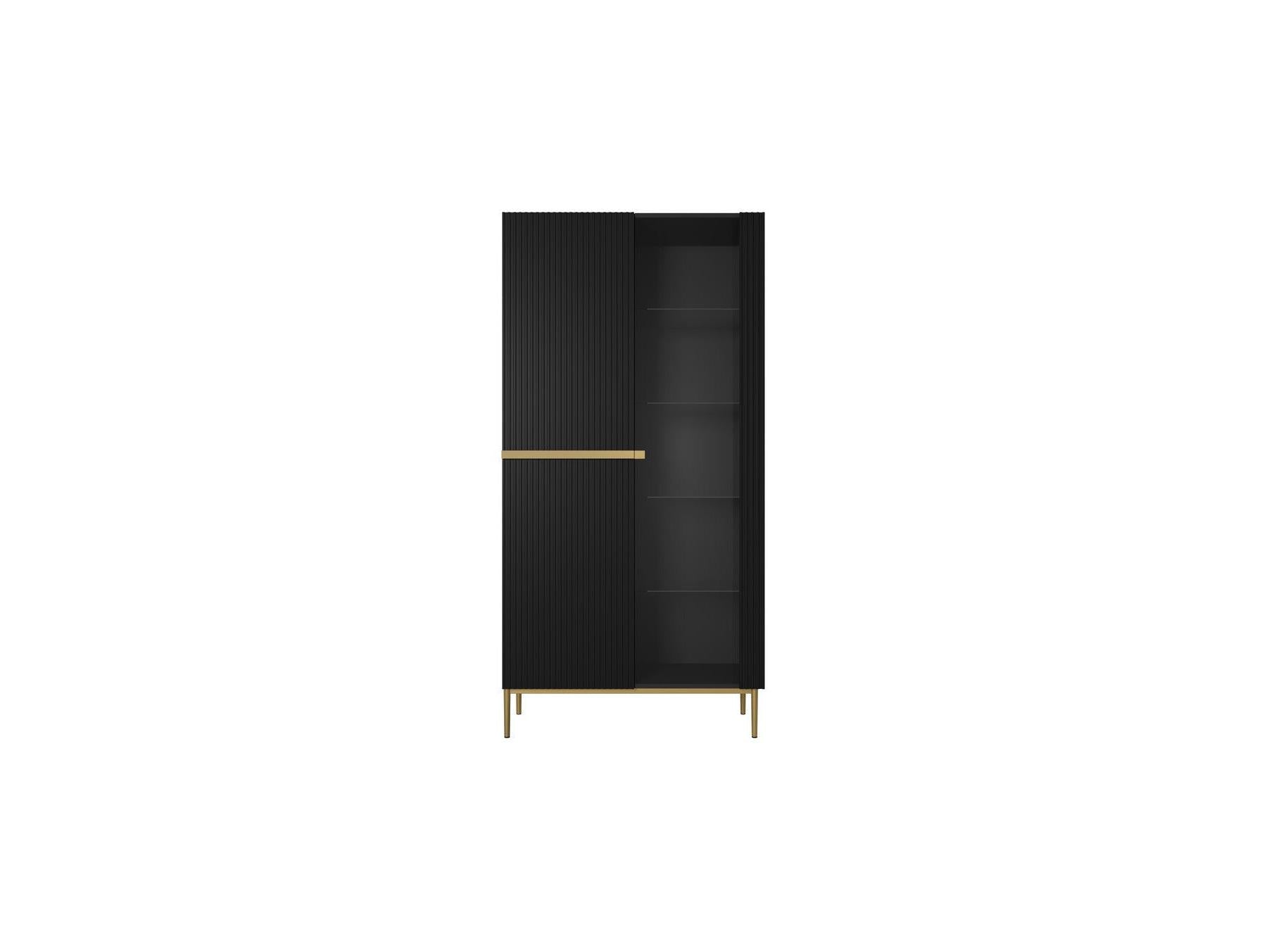 Kasha - 2-Door Display Cabinet - Gold Legs
