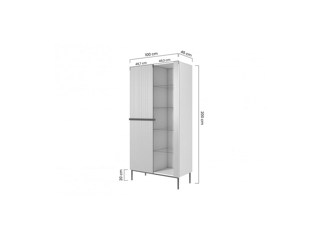 Kasha - 2-Door Display Cabinet - Black Legs