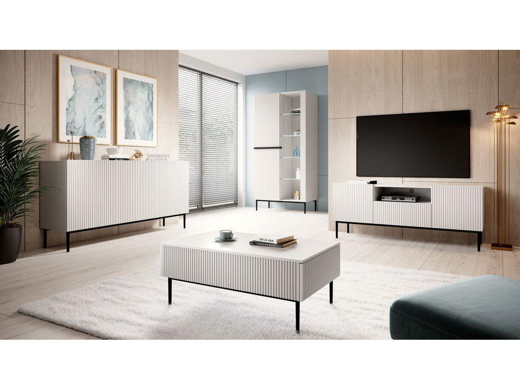 Kasha - 2-Door Display Cabinet - Black Legs