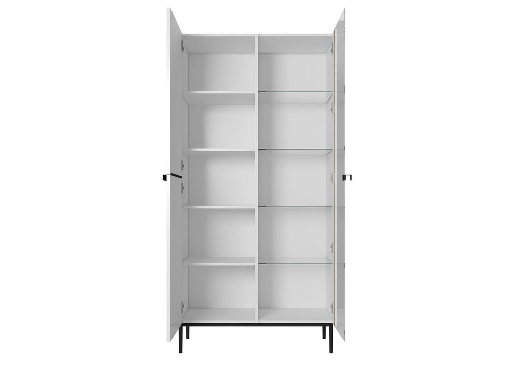 Kasha - 2-Door Display Cabinet - Black Legs