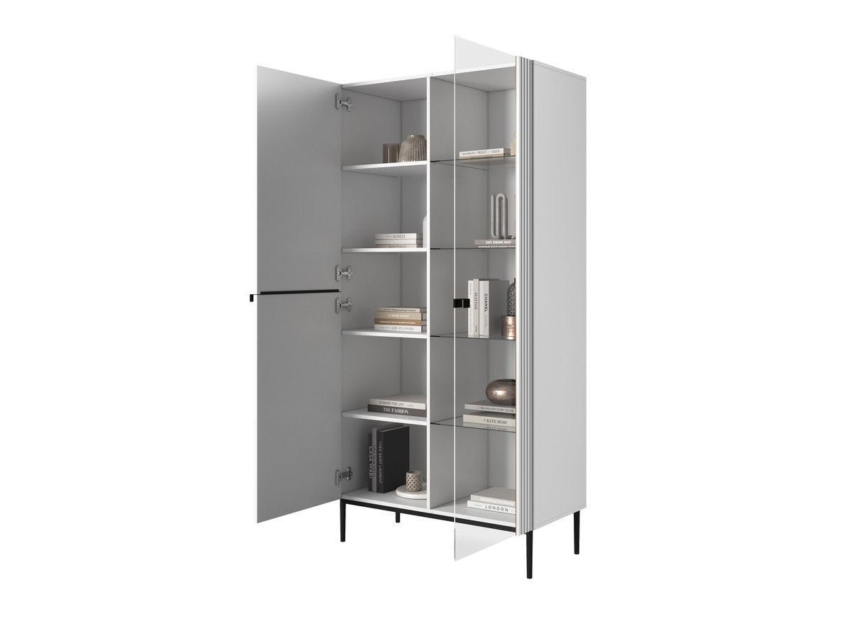 Kasha - 2-Door Display Cabinet - Black Legs
