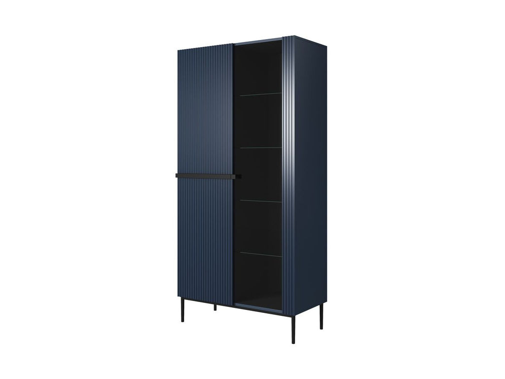 Meuble Vitrine 2 Portes - Kasha - Pieds Noir