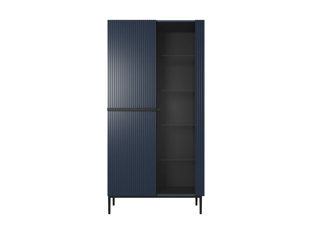 Meuble Vitrine 2 Portes - Kasha - Pieds Noir