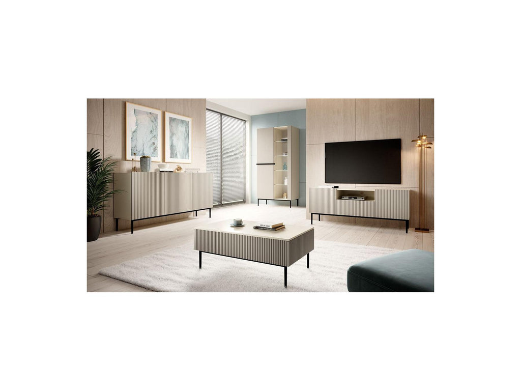 Kasha - 2-Door Display Cabinet - Black Legs