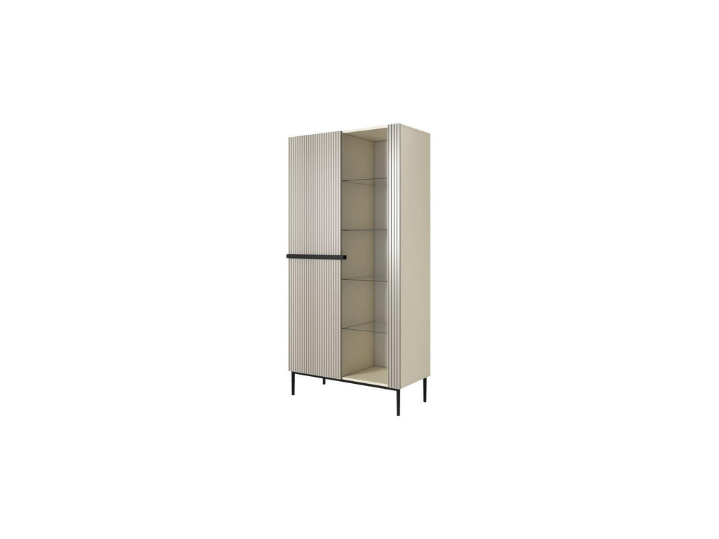 Kasha - 2-Door Display Cabinet - Black Legs