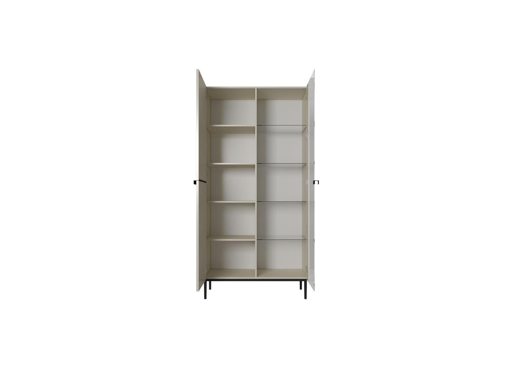 Kasha - 2-Door Display Cabinet - Black Legs