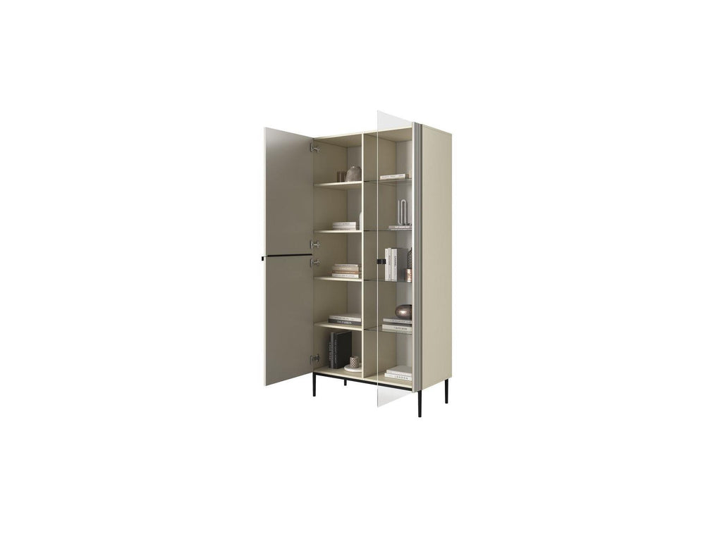 Kasha - 2-Door Display Cabinet - Black Legs
