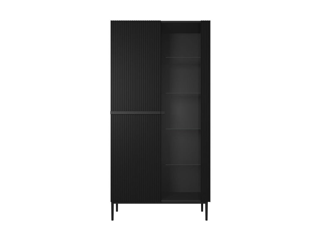 Kasha - 2-Door Display Cabinet - Black Legs