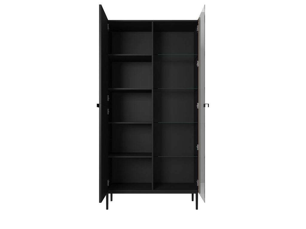 Kasha - 2-Door Display Cabinet - Black Legs