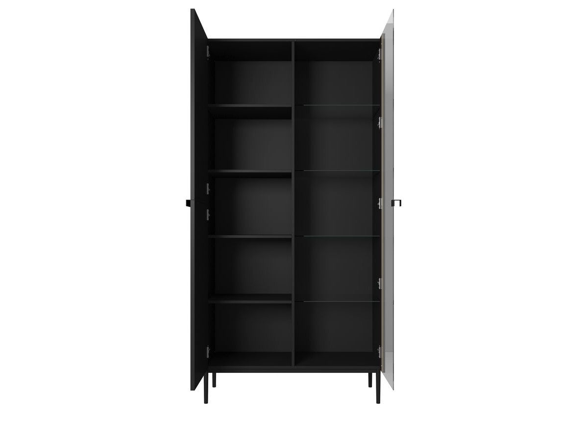 Kasha - 2-Door Display Cabinet - Black Legs