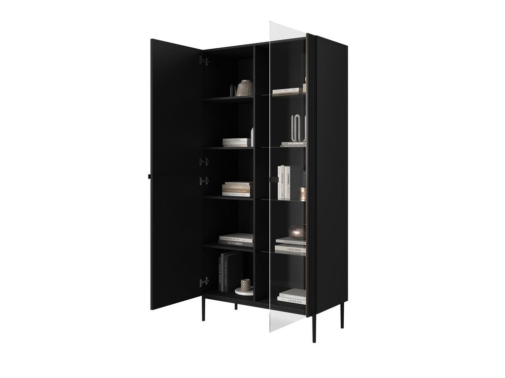 Kasha - 2-Door Display Cabinet - Black Legs