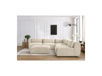 Jeanne - Canapé D'Angle Fixe Modulable - Tissu Velours Avec 4 Chauffeuses, 1 Angle Et 1 Pouf