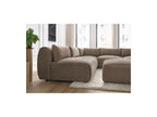 Jeanne - Canapé D'Angle Fixe Modulable - Tissu Velours Avec 4 Chauffeuses, 1 Angle Et 1 Pouf