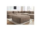 Jeanne - Canapé D'Angle Fixe Modulable - Tissu Velours Avec 4 Chauffeuses, 1 Angle Et 1 Pouf