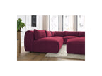 Jeanne - Canapé D'Angle Fixe Modulable - Tissu Velours Avec 4 Chauffeuses, 1 Angle Et 1 Pouf