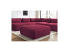Jeanne - Canapé D'Angle Fixe Modulable - Tissu Velours Avec 4 Chauffeuses, 1 Angle Et 1 Pouf