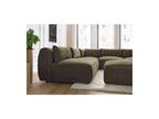 Jeanne - Canapé D'Angle Fixe Modulable - Tissu Velours Avec 4 Chauffeuses, 1 Angle Et 1 Pouf