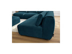 Jeanne - Canapé D'Angle Fixe Modulable - Tissu Velours Avec 4 Chauffeuses, 1 Angle Et 1 Pouf