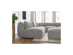 Jeanne - Canapé D'Angle Fixe Modulable - Tissu Velours Avec 4 Chauffeuses, 1 Angle Et 1 Pouf