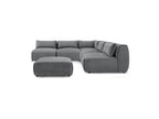 Jeanne - Canapé D'Angle Fixe Modulable - Tissu Velours Avec 4 Chauffeuses, 1 Angle Et 1 Pouf