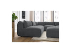 Jeanne - Canapé D'Angle Fixe Modulable - Tissu Velours Avec 4 Chauffeuses, 1 Angle Et 1 Pouf