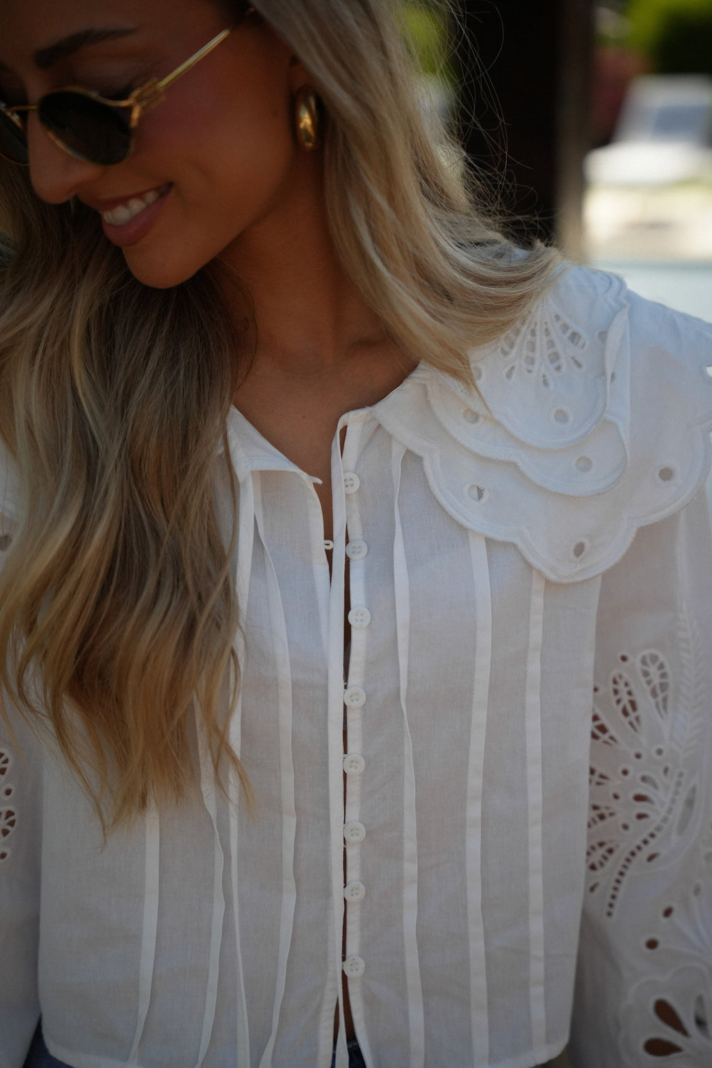 Blouse Brodée Billie - Blanche