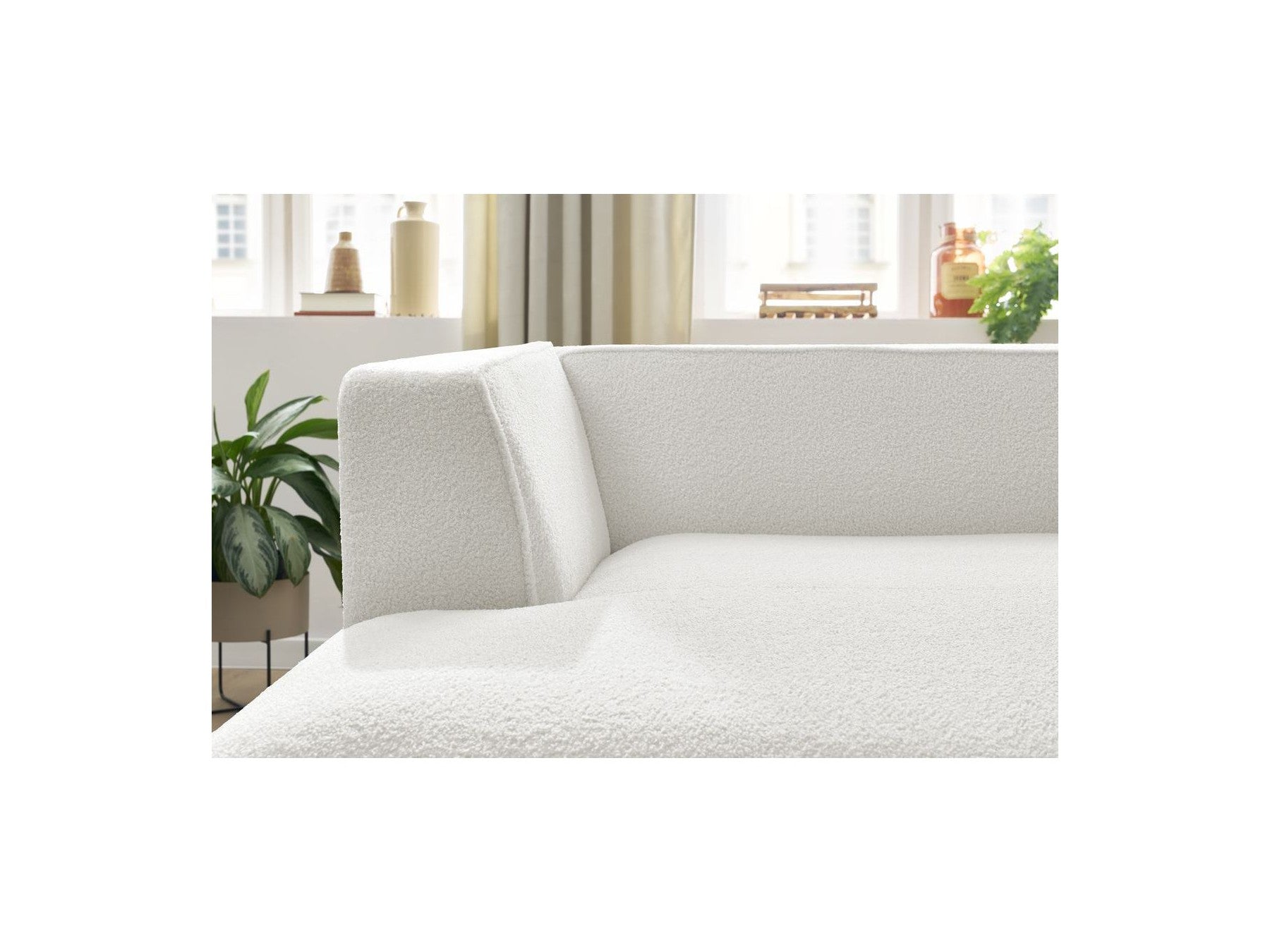 Chaise Longue for MEGEVE Modular Sofa - Bouclé Fabric - Left Corner