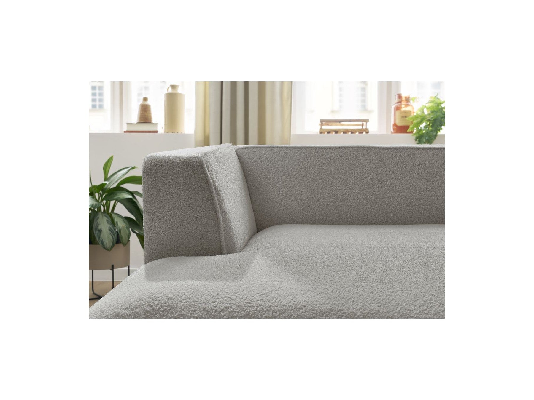 Chaise Longue for MEGEVE Modular Sofa - Bouclé Fabric - Left Corner