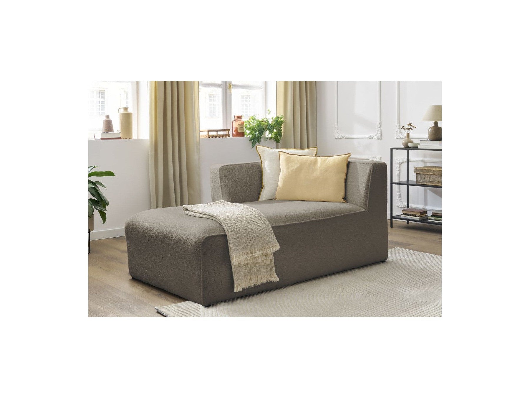 Chaise Longue for MEGEVE Modular Sofa - Bouclé Fabric - Left Corner