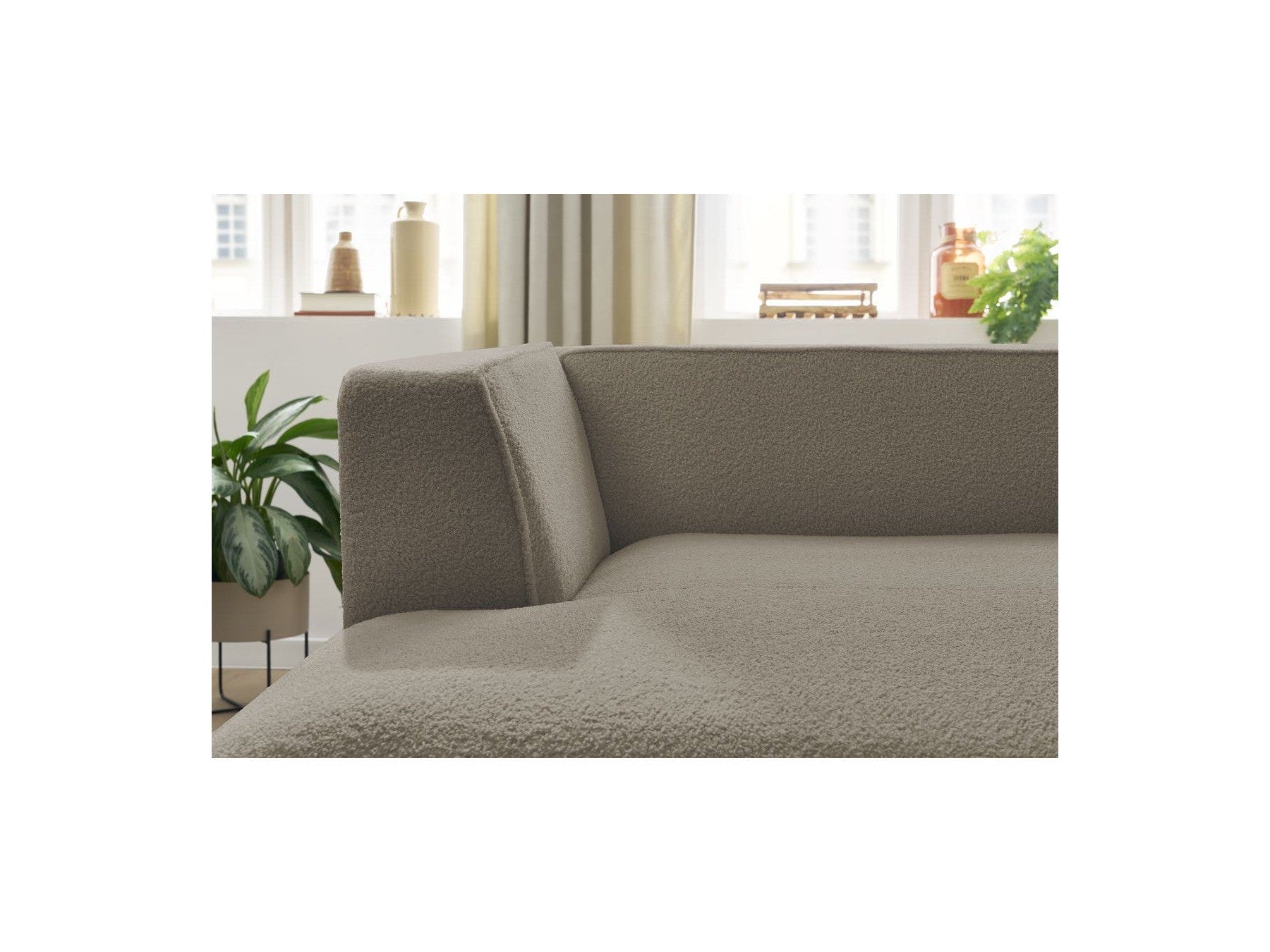 Chaise Longue for MEGEVE Modular Sofa - Bouclé Fabric - Left Corner
