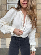 Ecru Double Gauze Blouse Lili