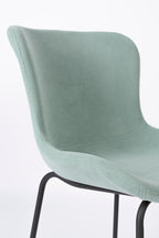 Junzo Rib - Set of 2 Dining Room Chairs - Fabric - Light Green