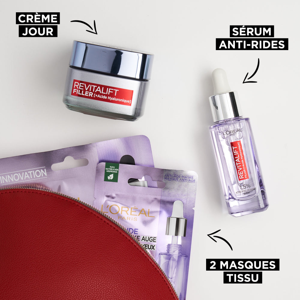 Kit de rutina de hidratación y relleno Revitalift Filler con ácido hialurónico - 4 productos