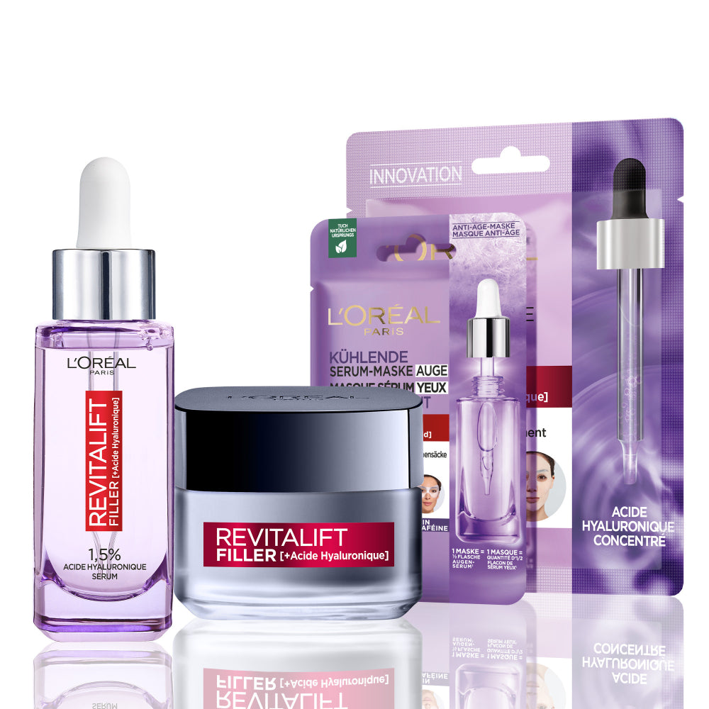 Kit de rutina de hidratación y relleno Revitalift Filler con ácido hialurónico - 4 productos