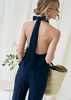 Top Daphné blu navy