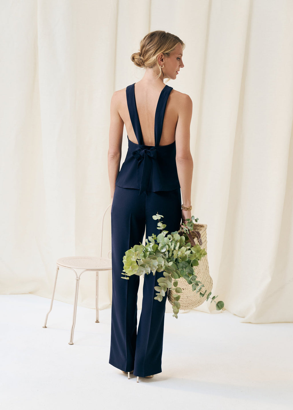 Top Daphné blu navy